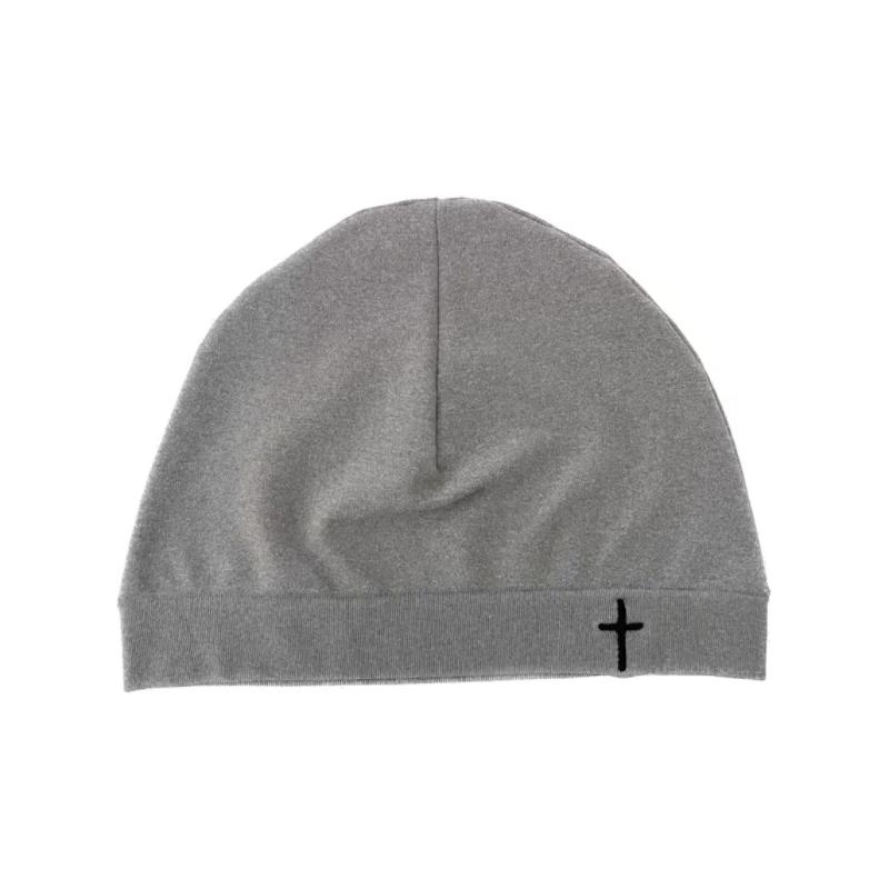 Cross Embroidered Knitted Skull Hat for Autumn and Winter Warmth Cover, Single layer Nylon Hat for Party