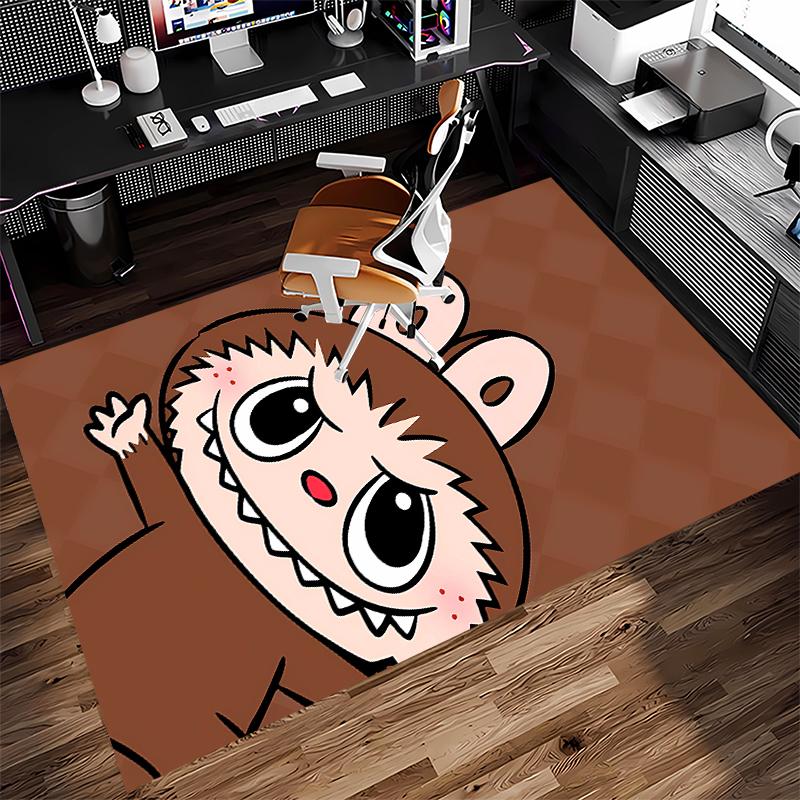 1pc labubu Print Area Rug - Soft, Washable Non-Slip Indoor Mat for Office Chairs, Living Room, Home Office Decorative Rug