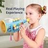 Giocattolo elettrico per sassofono con effetti di luce, 8 scale musicali e pulsanti funzionali, giocattolo per tromba per bambini, strumenti musicali per bambini, sassofono precoce