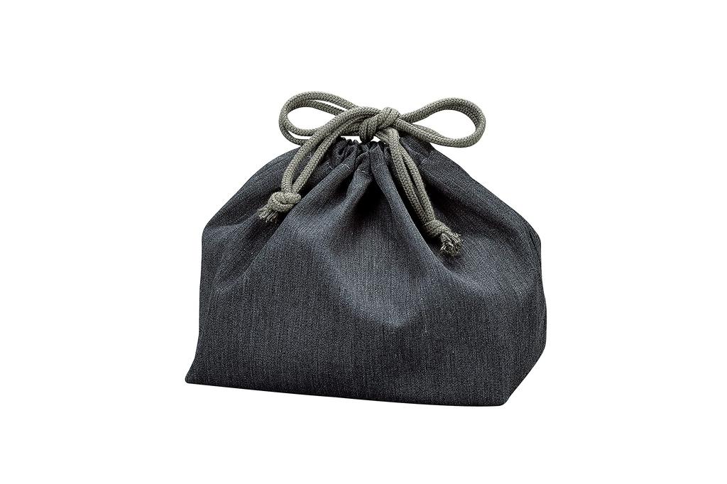 Tatsumiya Cleanse Antibacterial Lunch Drawstring Made In Gusset Bag, Japan, Gray, (approx. 180x110x125mm)
