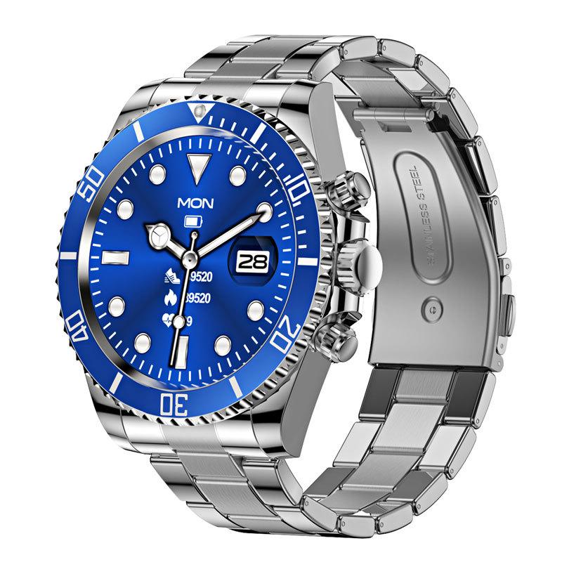 

AW12 Smart Watch Multifunctional Rotating Bezel Bluetooth Call Heart Rate Blood Pressure Detection Men s High-End Business Watch синий