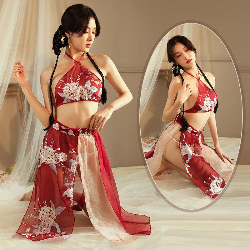 Ancient-Style Hanfu Lingerie with Dunhuang Apsara & Phoenix Embroidery Pajamas
