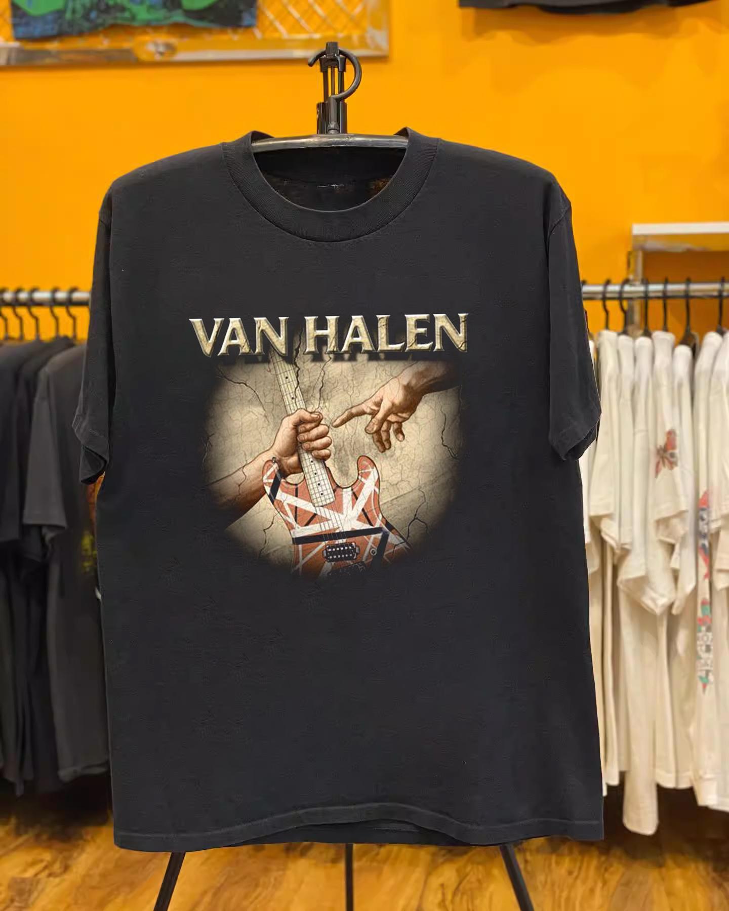 

Van Halen Van Halen Рок-группа Классический Ретро Стиль Хип-хоп Трендовая Футболка Гангстер Лето Новинка Мужская и Женская Уличная Одежда L