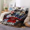 1PC CR7 Cristiano Ronaldo Patterned Flannel Blanket Suitable For All Seasons for Home Decor Warmth and Comfort Gifts Holiday Present