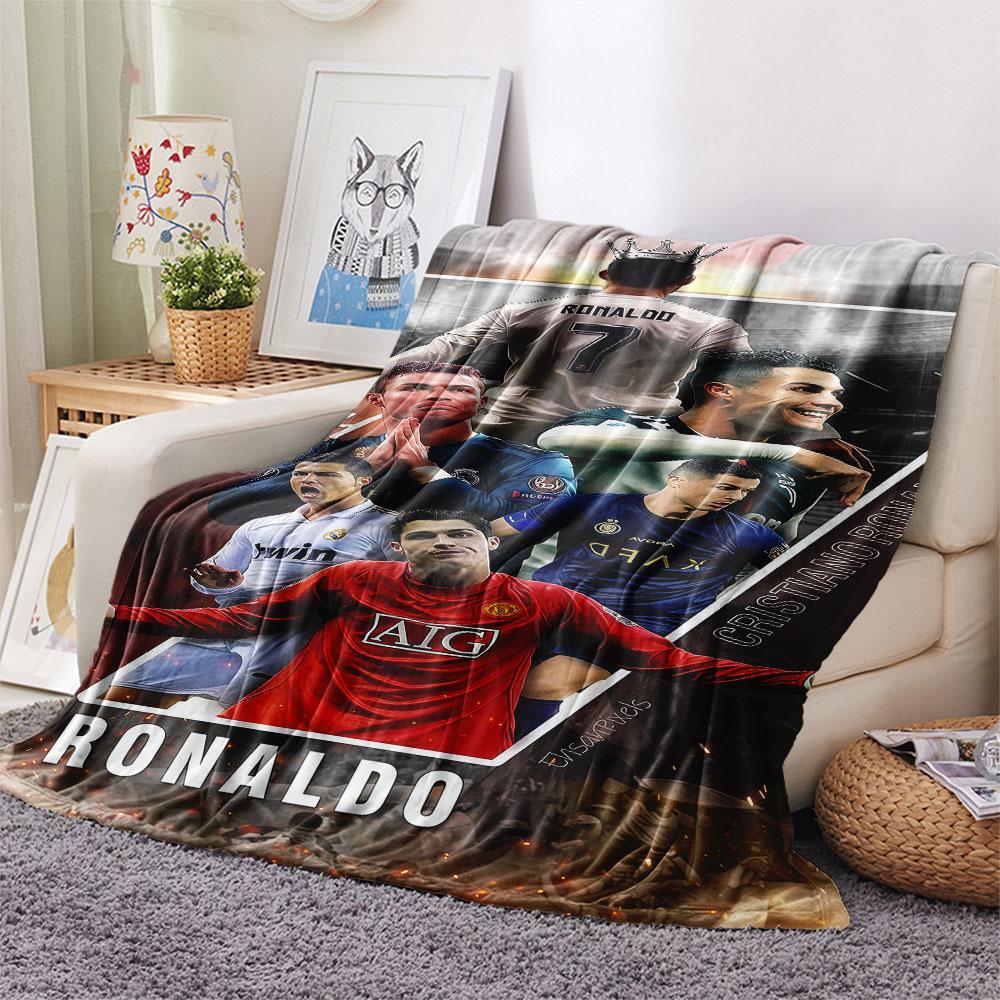 1PC CR7 Cristiano Ronaldo Patterned Flannel Blanket Suitable For All Seasons for Home Decor Warmth and Comfort Gifts Holiday Present