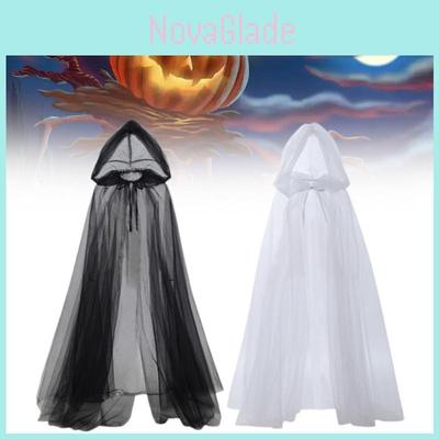 Witch Vampire Cosplay Cloak With Mesh Hood For Halloween Party Costumes