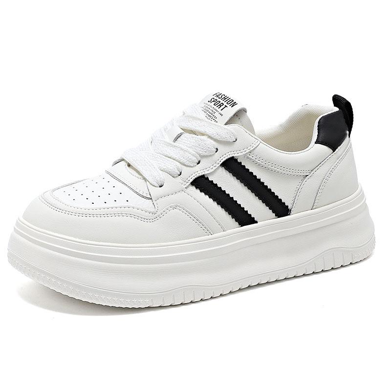 Leather platform white shoes children's shoes versatile mesh breathable sports shoes summer new casual shoes board shoes