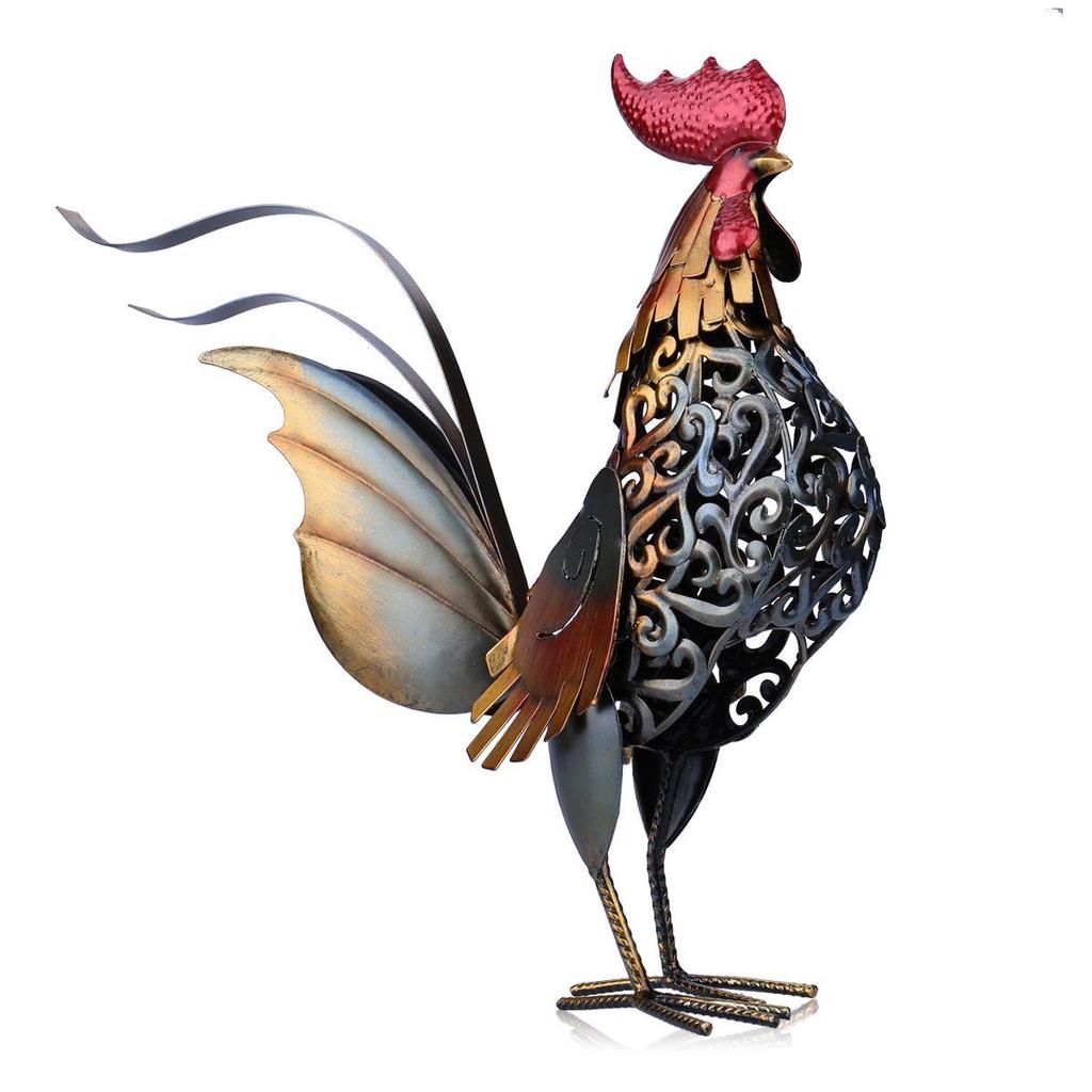 TOOARTS Metal Sculpture Carved Iron Rooster Home Decoration Articles Crafts Animal Ornaments