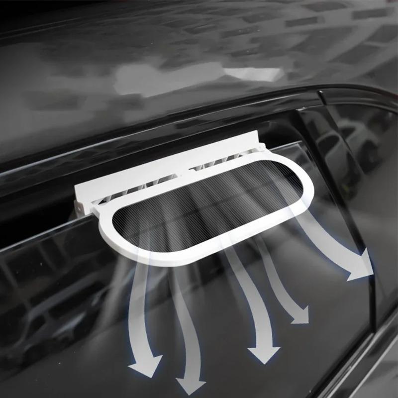 USB Powered Solar Car Exhaust Fan Ventilation Cooling Smoke Exhaust with Dual Fan for Car SUV Air Circulation Portable