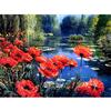 Diamond Painting Flower Lake Secenery Ruční vyšívání Diamantové vyšívání Křížovým stehem na zeď umění