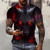 Men's 3D Printed Wolf Dragon T-Shirt Design Comfort Short Sleeve for Casual Streetwear T shirt Men Women's Shirts Kids Tshirt