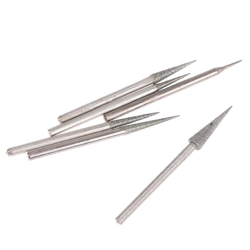 6Pcs 1-4mm Diamond Grinding Head Needle Bits Burrs Engraving Carving Tool 2.35mm Shank D Needle
