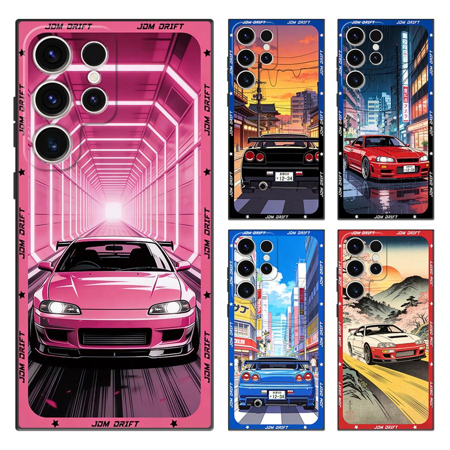 Funda Phone Cover Case for Samsung Galaxy S26 S21 FE S20 S23 S25 Ultra S24 Plus Note 20 Ultra 8 9 10 S10 S9 JDM Sport Car