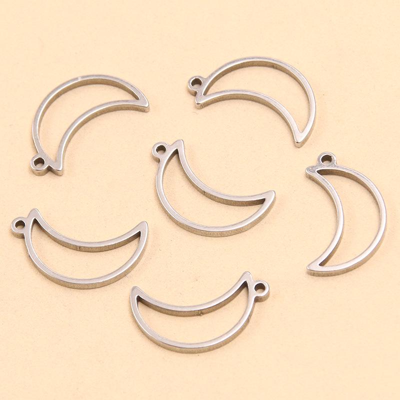 Stainless Steel Geometric Charm Molds: 10 Models & 2 Colors - Pentagram, Rhombus, Circle, Water Drop, Moon Pendants