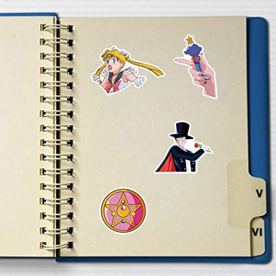 50 Sailor Moon Sticker Waterproof Stickers for and More Set, Suitcases, Motorcycles, Helmets,