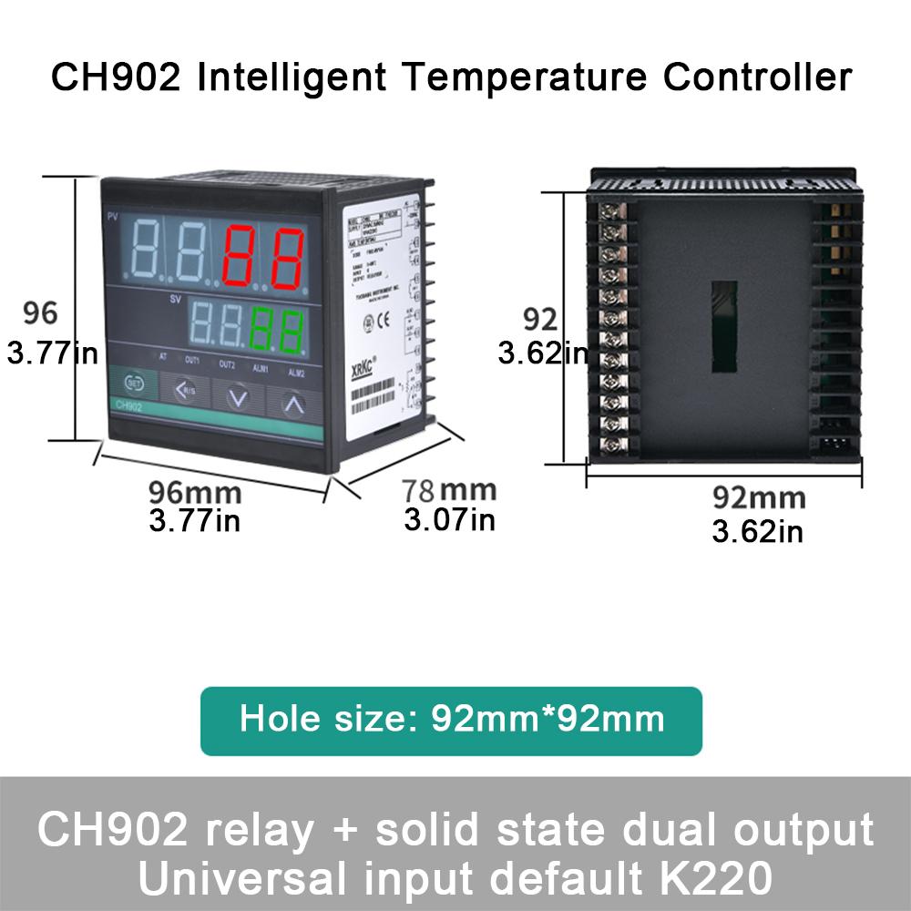Dual Output SSR and Relay CH102 CH402 CH702 CH902 Two Relay Output LCD Digital PID Intelligent Temperature Controller AC 220V