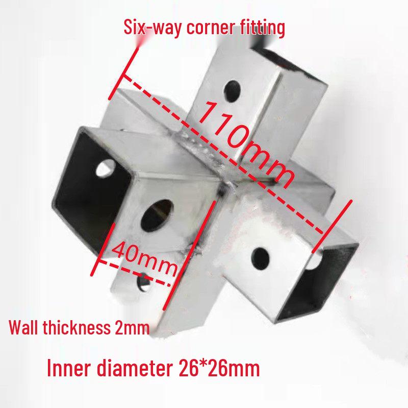 Stainless Steel 25x25 Square Tube Tee Connector for Shelving Display Racks