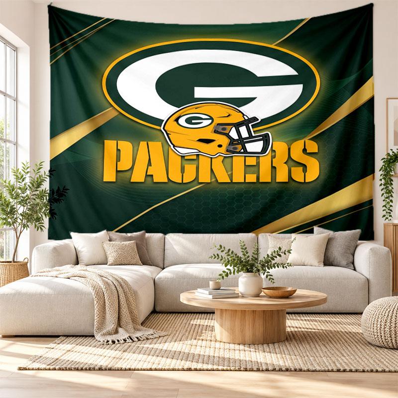 Green Bay Packers Wall Tapestry, Soft Fabric Wall Hanging, Decorative Backdrop For Bedroom Home Wall Art
