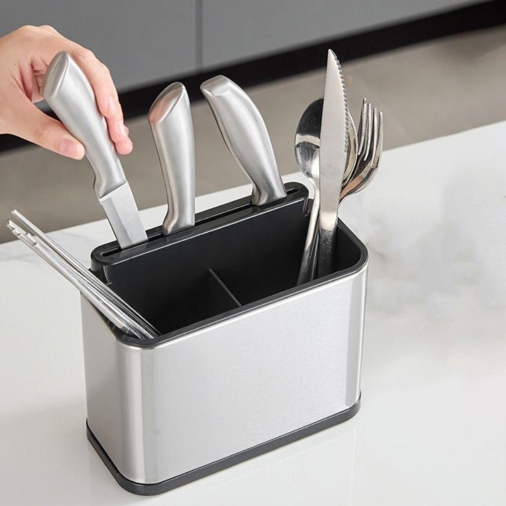 Rectangular Cutlery Storage Box Large Capacity Utensil Holder Chopsticks Storage Basket  Spoons