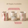 Hand Painted Striped Heart Ceramic Mug Irregular Wrinkle Shape Ins Style Coffee Cup For Home Office Afternoon Tea Time Use