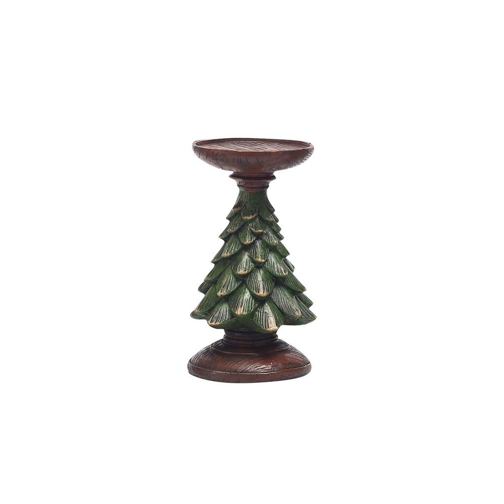 Retro Christmas Tree Candle Holder Ornaments Desktop Decoration Resin Candle Holder