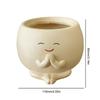 Cute Flower Pots with Drainage Hole Small Cactus Planter Resin Smile Face Flower Container for Home Room Decor