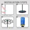 Rotating Medal Display Stand Wall Safety Medal Hanger No Drilling 360 Degrees Spin Holds 45+ Medals Heavy-Duty Metal Base Awards Display Holder