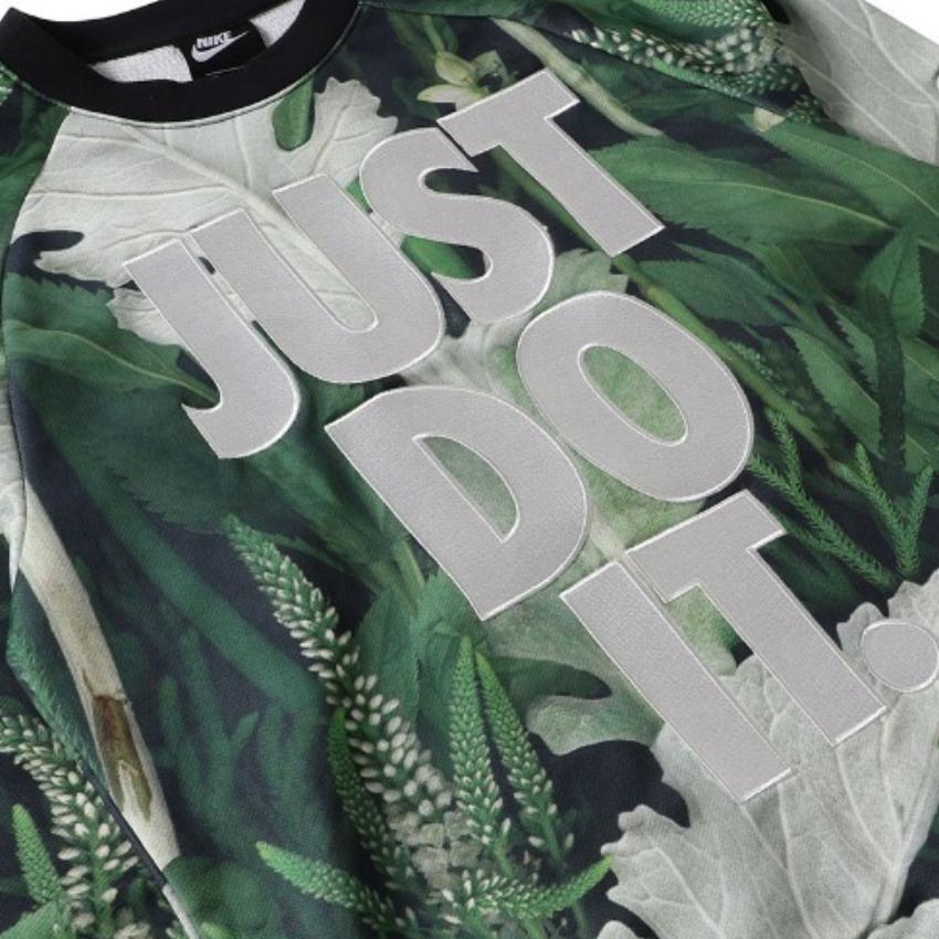 Nike Floral Print Letter Crew Neck Pullover Sweatshirt Men Sweatshirt Green CK8178-083