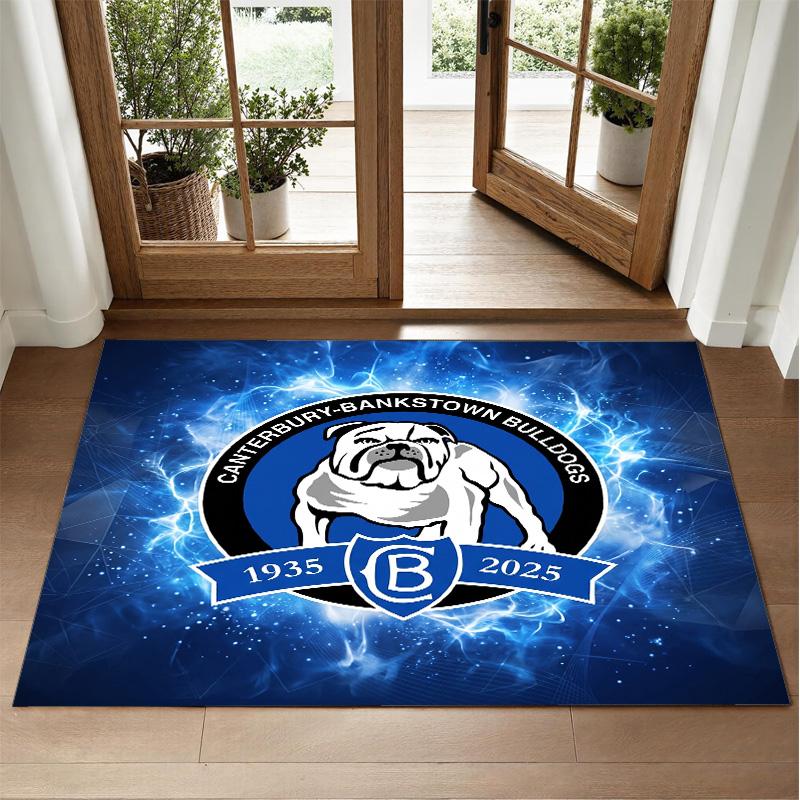 Canterbury-Bankstown Bulldogs Design Crystal Velvet Rug Soft Decorative Mat for Bedroom Entrance