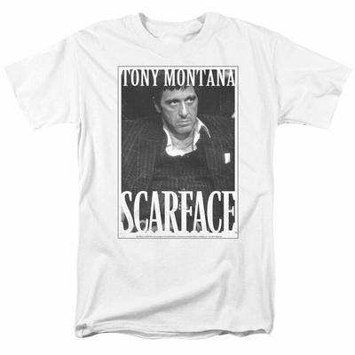 Scarface Business Face T Shirt Licensed Gangster Movie Tony Montana Retro White
