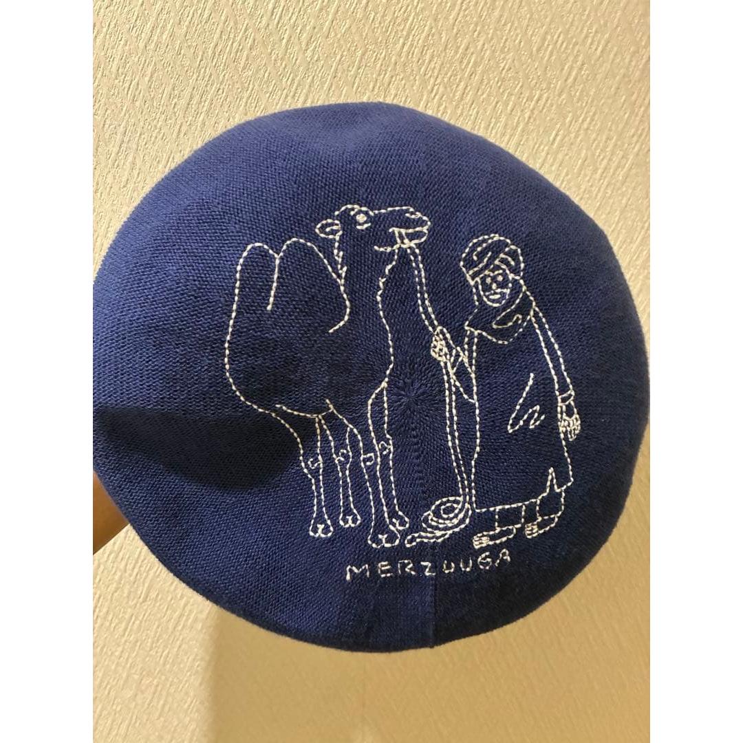 Used CA4LA Beret MERZOUGA Embroidery Navy