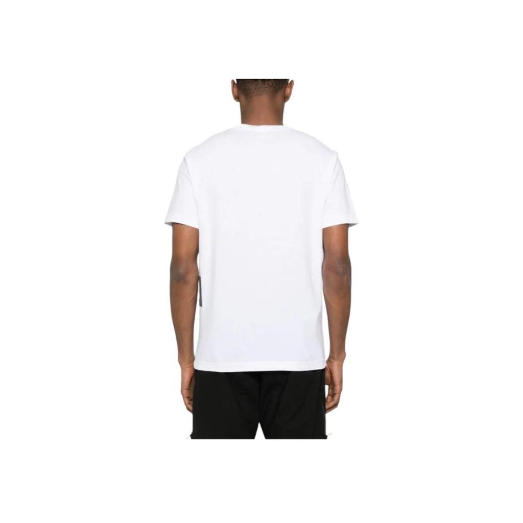 STONE ISLAND T-shirt da uomo a maniche corte con scollo rotondo tinta unita Top Bianco 80152NS84-V0001