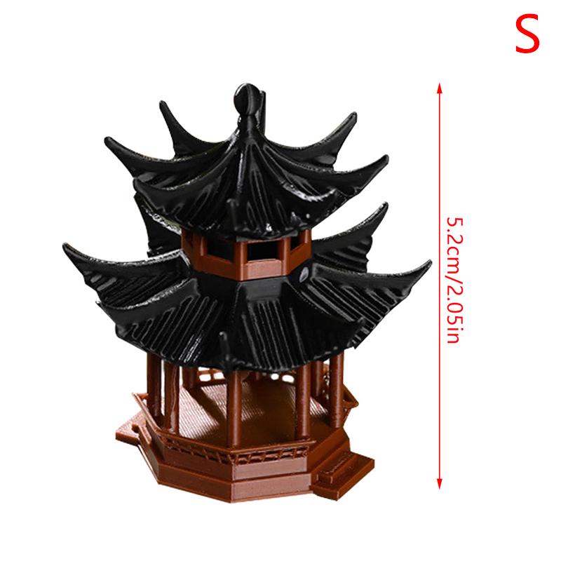 Mini Pagodestatue Modell av gammel bygning Paviljongdekorasjoner Simuleringsstatue Zenhage Akvarium Bonsai Dukkehusdekor