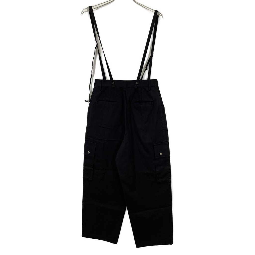 GALLARDAGALANTE Black Cotton Cargo Pants with Suspenders Bottoms 1 blackUsed