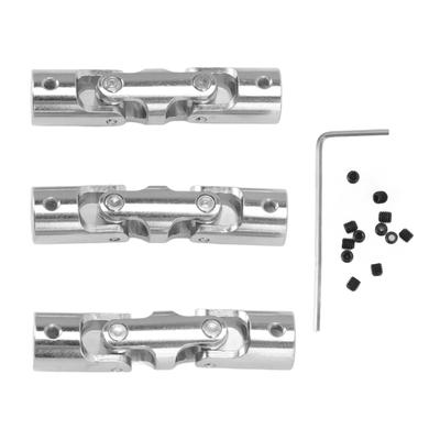 3Pcs 6mm To 6mm Inner Dia 2 Section Rotatable U Joint Coupler Metal Steel Universal Steering Shaft