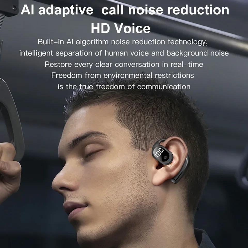 Wireless Headphone Bluetooth 5.3 Headset Hands-free Noise Control Stereo Music Earphone with Mic HiFi Stereo Earbud