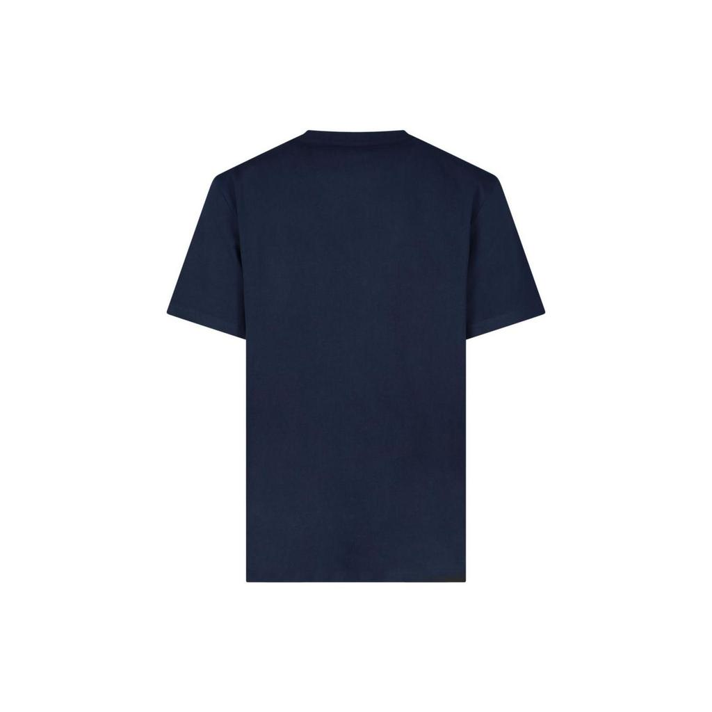 A.P.C. Logo Print Solid Color Crew Neck Short Sleeve T-Shirt Men Tops Blue COEZCH26840IAK