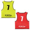 FINTA Adult Soccer Futsal Free Size Sublimation Reversible Bibs FT3529 Yellow X Red [FINTA] 10-Pack (Numbers 2-11) (4171)