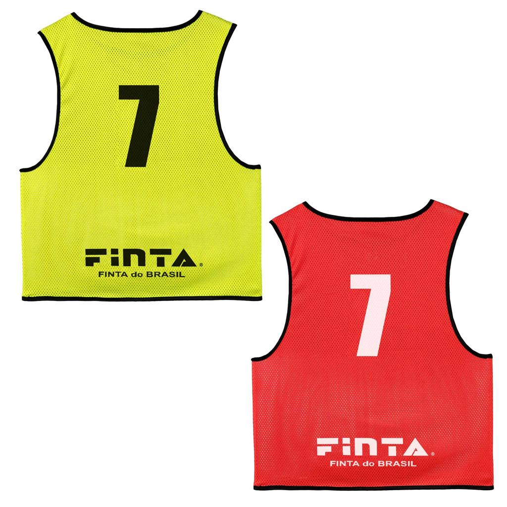 FINTA Adult Soccer Futsal Free Size Sublimation Reversible Bibs FT3529 Yellow X Red [FINTA] 10-Pack (Numbers 2-11) (4171)