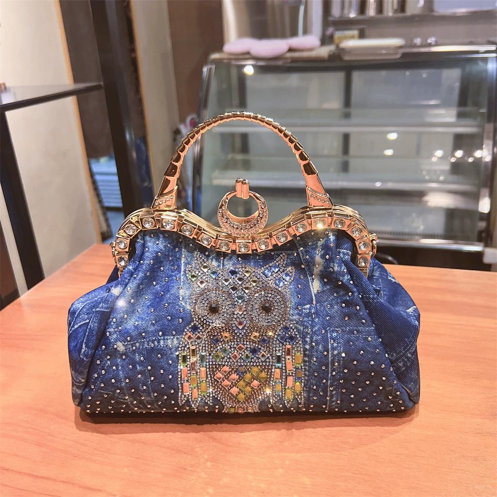 

2025 Новая Мода Сумка Через Плечо Кроссбоди Сумка Женская Мода Деним Маленькая Сумка Женская синий