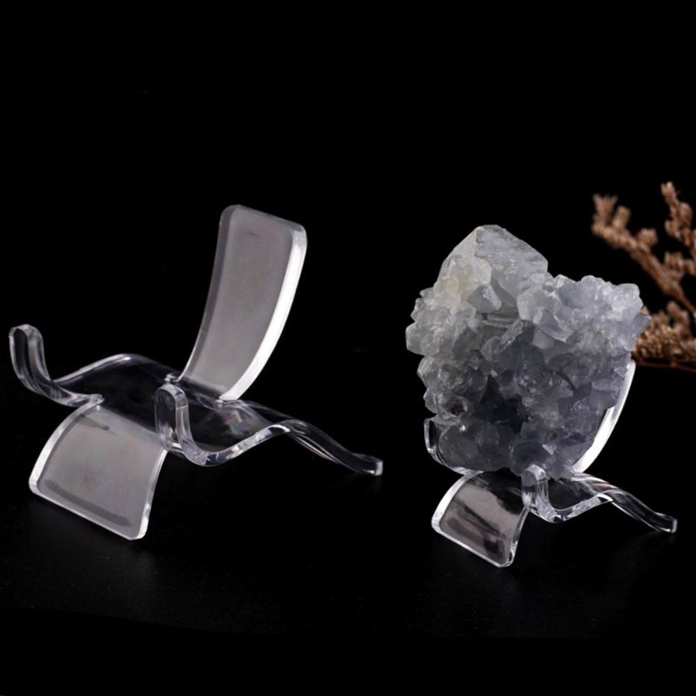 10pcs Agate Acrylic Geodes Small Collectibles Easel Display Holder Mineral Stand Supporting Base