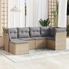 VidaXL Garden Lounge Set with Cushions 6 Pcs Beige Braided Resin 3249788