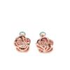 Rose Gold Plated Double-Layer Hollow Rose Purple Gold Exquisite Colored Gold Stud Earrings For Women