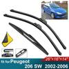Car Windshield Wiper Blades Fit For Peugeot 206 SW Rear Wiper Blades Soft Rubber Auto Front Windscreen