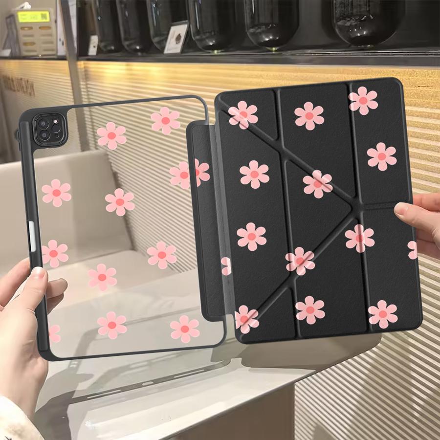 

Cartoon Butterfly Flower Holder Cover Tablet Case For iPad Mini 6 7 Pro 2025 Air 4 5 M3 M2 1 2 M4 11inch Pro 11th 10th 9th 8th iPad Mini 7 8.3