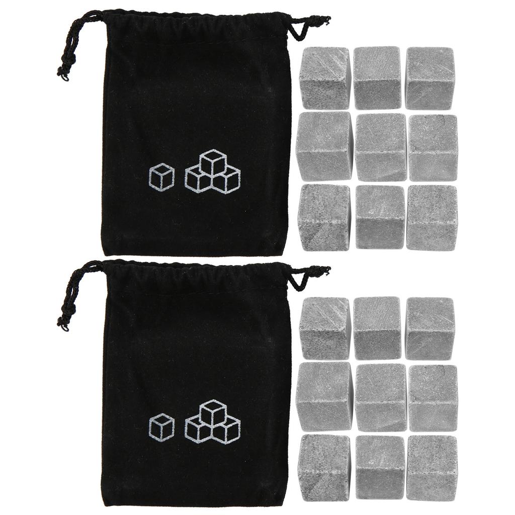 2Set 9pcs Set Whiskey Stones Sipping Ice Cubes Cooler Reusable Wine Drinks Cooler Stones