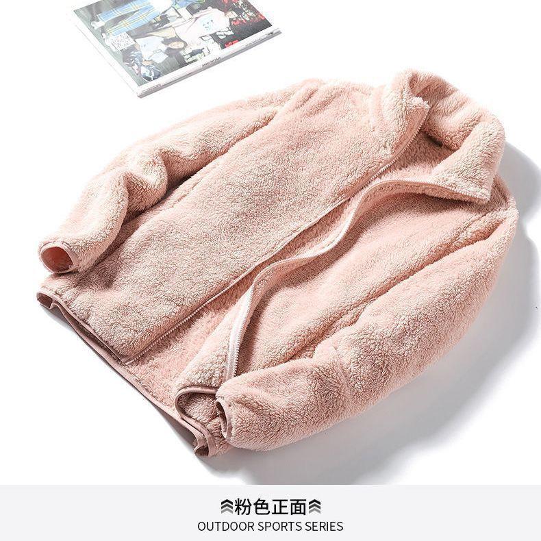 Homewear Plush Jacket Women's Autumn and Winter Outer Wear Zipper Fleece Thickened Double-sided Coral Fleece Stand-up Collar Sweater Women