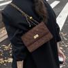 Mini Square Shoulder Bag Women PU Leather Crossbody With Chain Strap Chic Small Handbag Daily Use