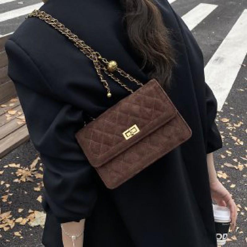 Mini Square Shoulder Bag Women PU Leather Crossbody With Chain Strap Chic Small Handbag Daily Use
