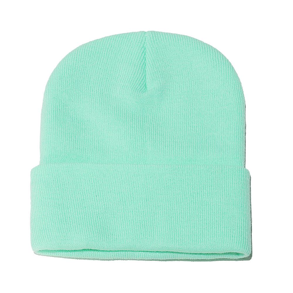 High Quality Solid Color Acrylic Wool Hat Outdoor Warm Cold Hat Monochrome Knitted Hat Pullover Hat for Men and Women